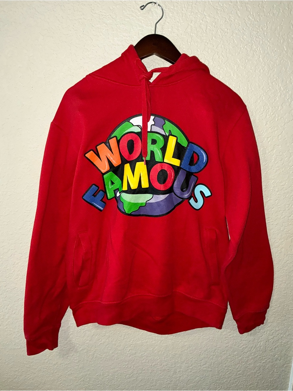 Evolution In Design Mens Hoodie Medium M Red Multi Color World Famous Graphic